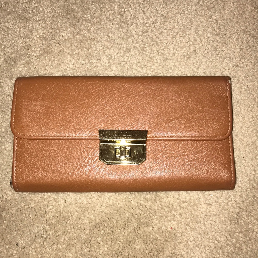 Brown trifold wallet